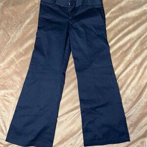 Girls' school uniform adjustable waist twill slim bootcut pants